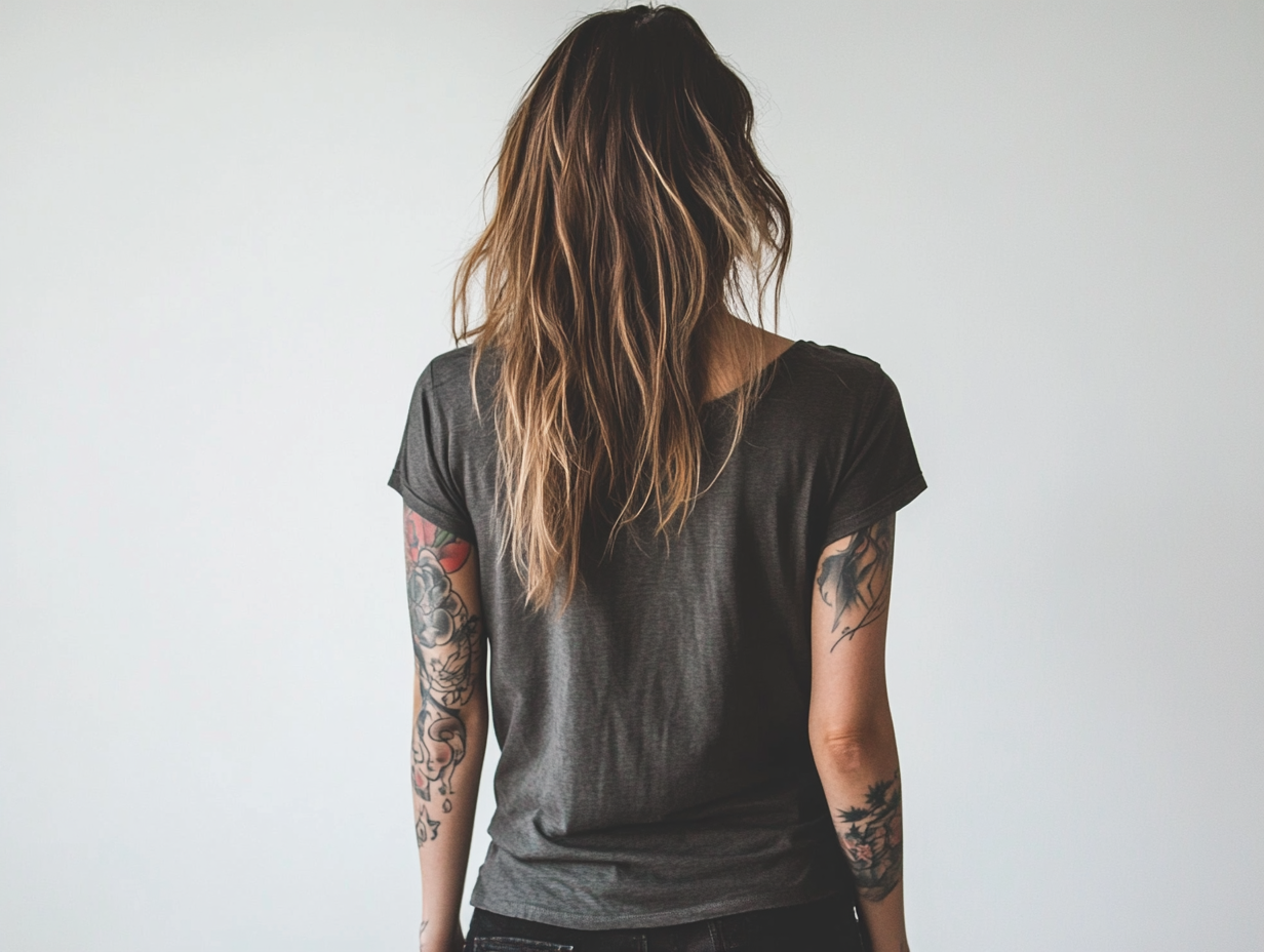 Women's V Neck T-Shirt - Grey